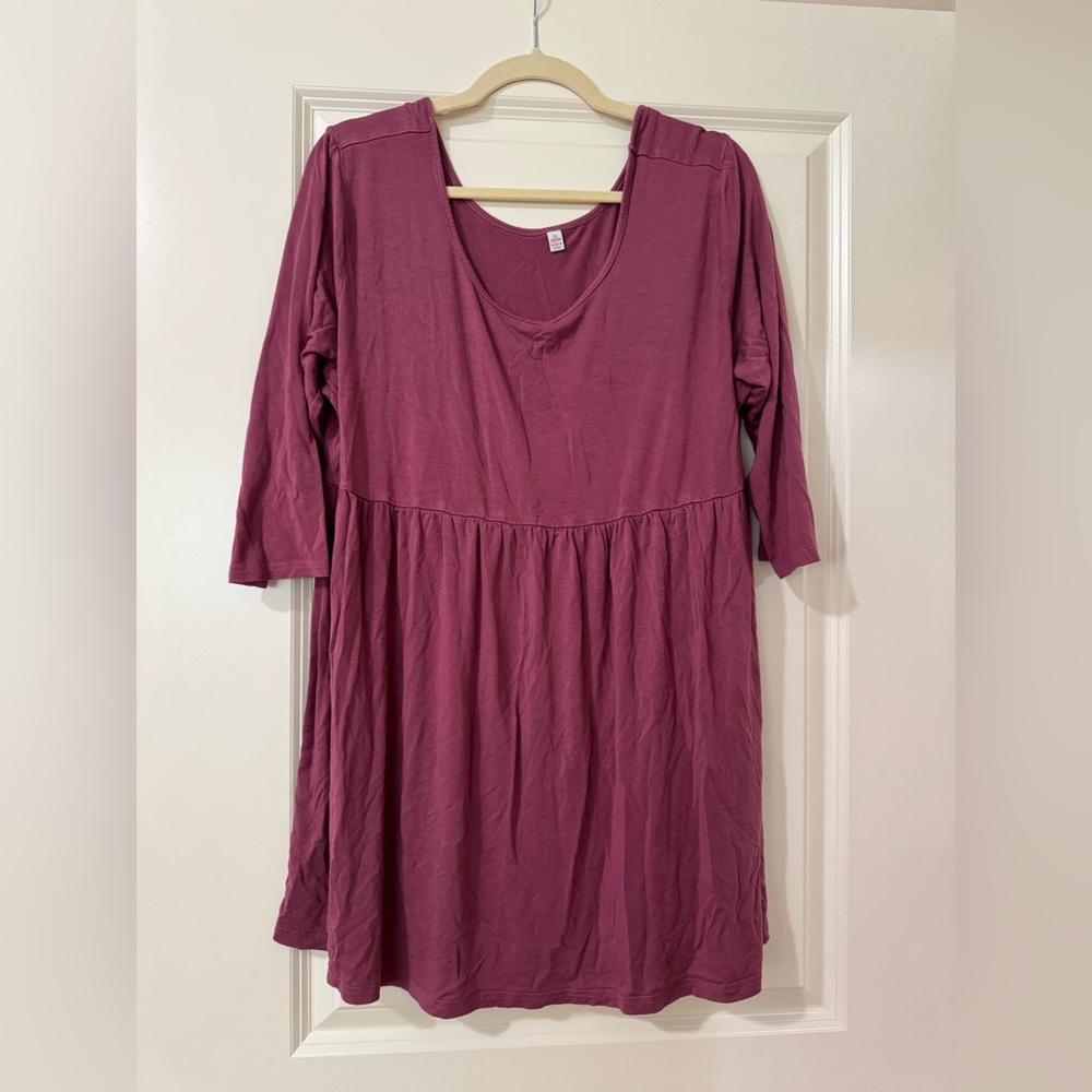 Purple 3/4 Sleeve Dress
